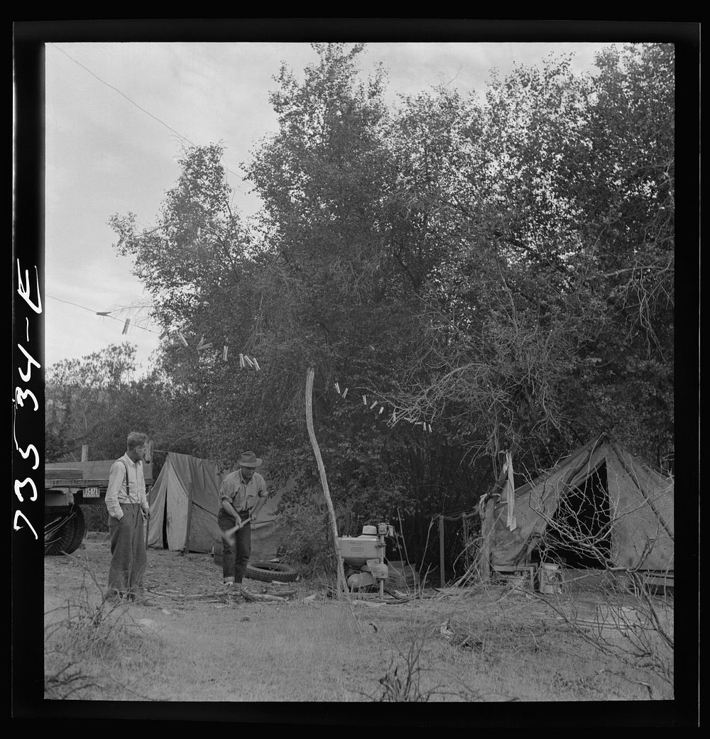[Untitled photo, possibly related to: Grant County, Oregon. Mining prospectors' camp] by Russell Lee