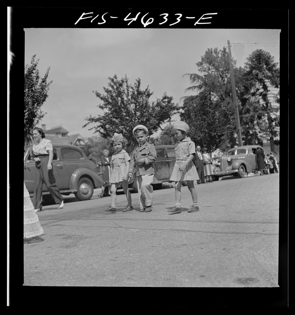 [Untitled photo, possibly related to: In the parade of the fiesta of the Holy Ghost. Santa Clara, California] by Russell Lee