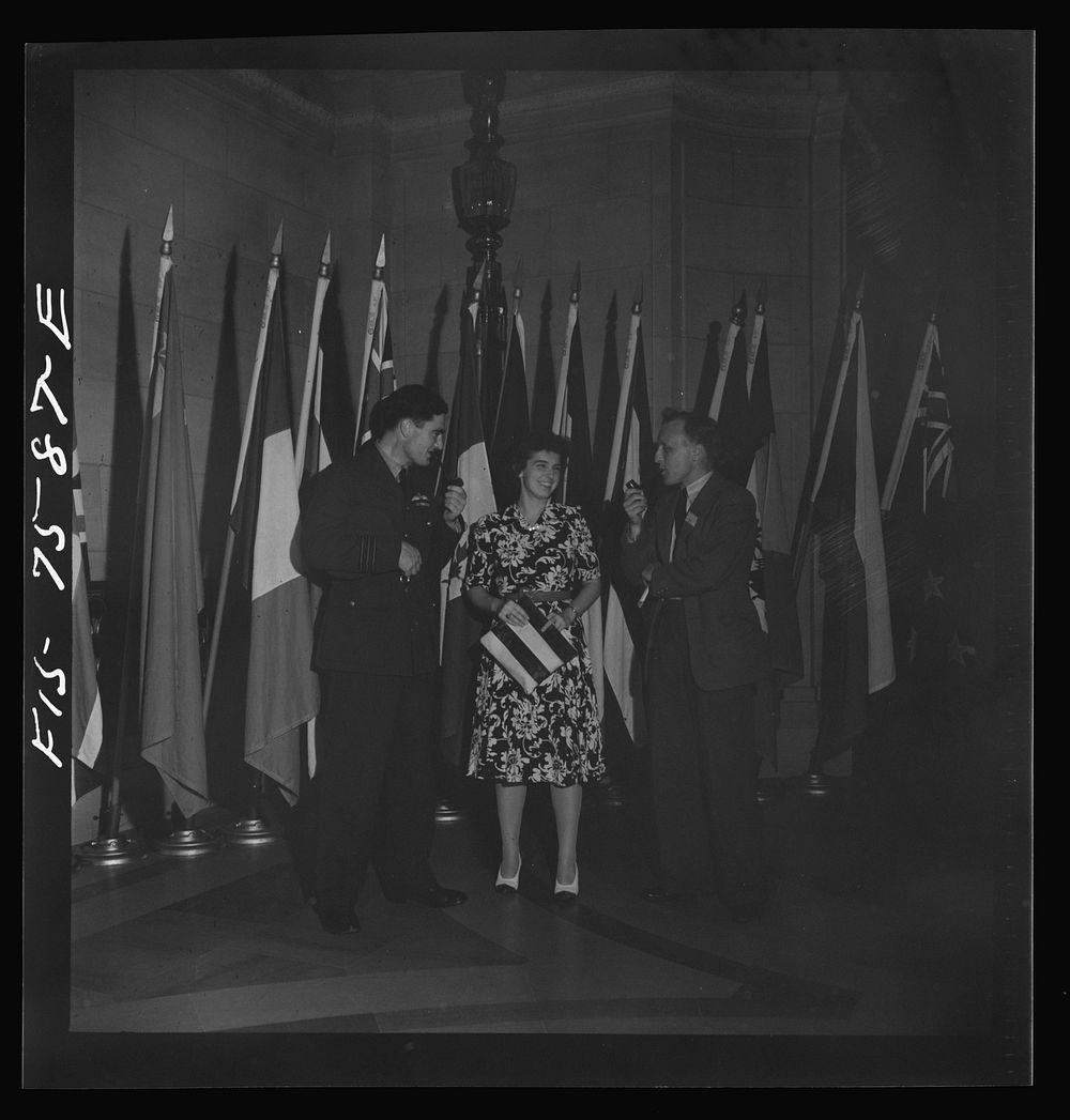 [Untitled photo, possibly related to: Washington, D.C. International youth assembly. British and Chinese delegates in the…