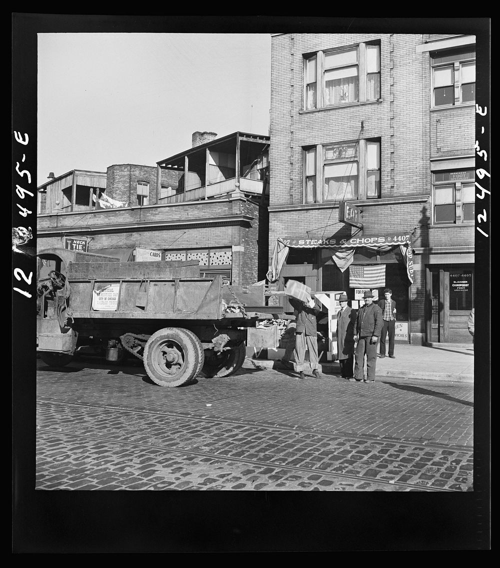 [Untitled photo, possibly related to: Chicago (north), Illinois. On Armistice Day, a city-wide scrap collection drive was…