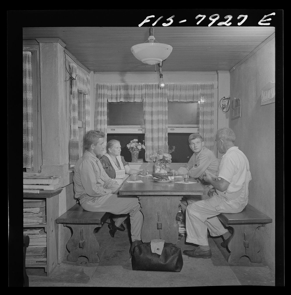 [Untitled photo, possibly related to: Washington, D.C. Sergeant George Camblair has a reunion with his family on a weekend…