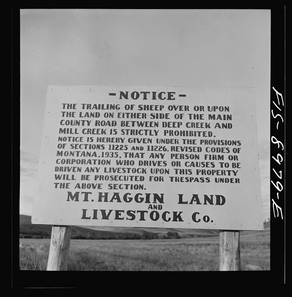 [Untitled photo, possibly related to: Silverbow County, Montana. Sign] by Russell Lee