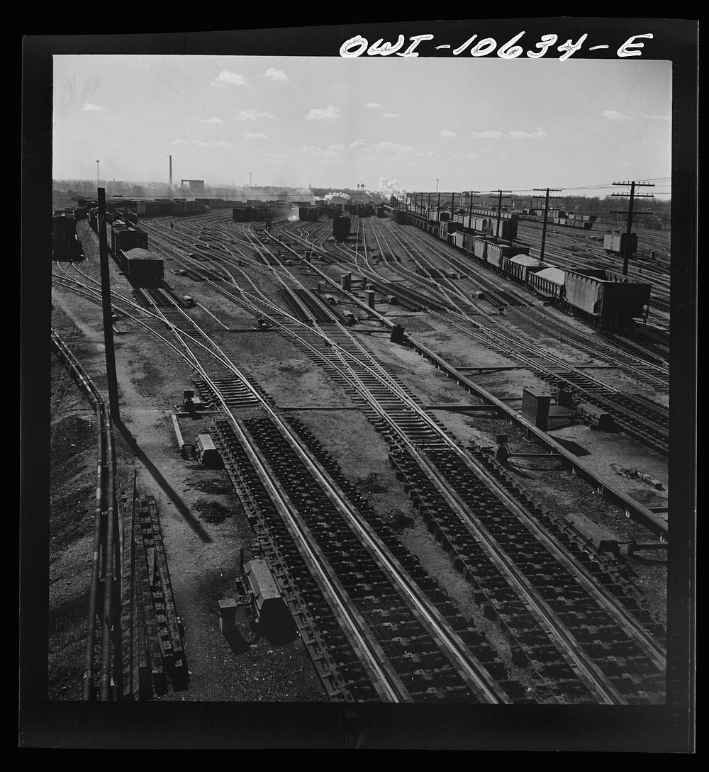 [Untitled photo, possibly related to: Chicago, Illinois. General view of south classification yard at an Illinois Central…