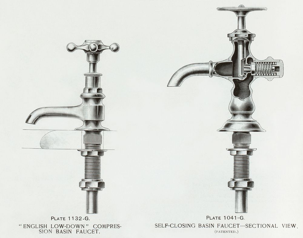 Faucet catalogue published in 1877-1893 by J.L. Mott Iron Works. Original from New York public library. Digitally enhanced…