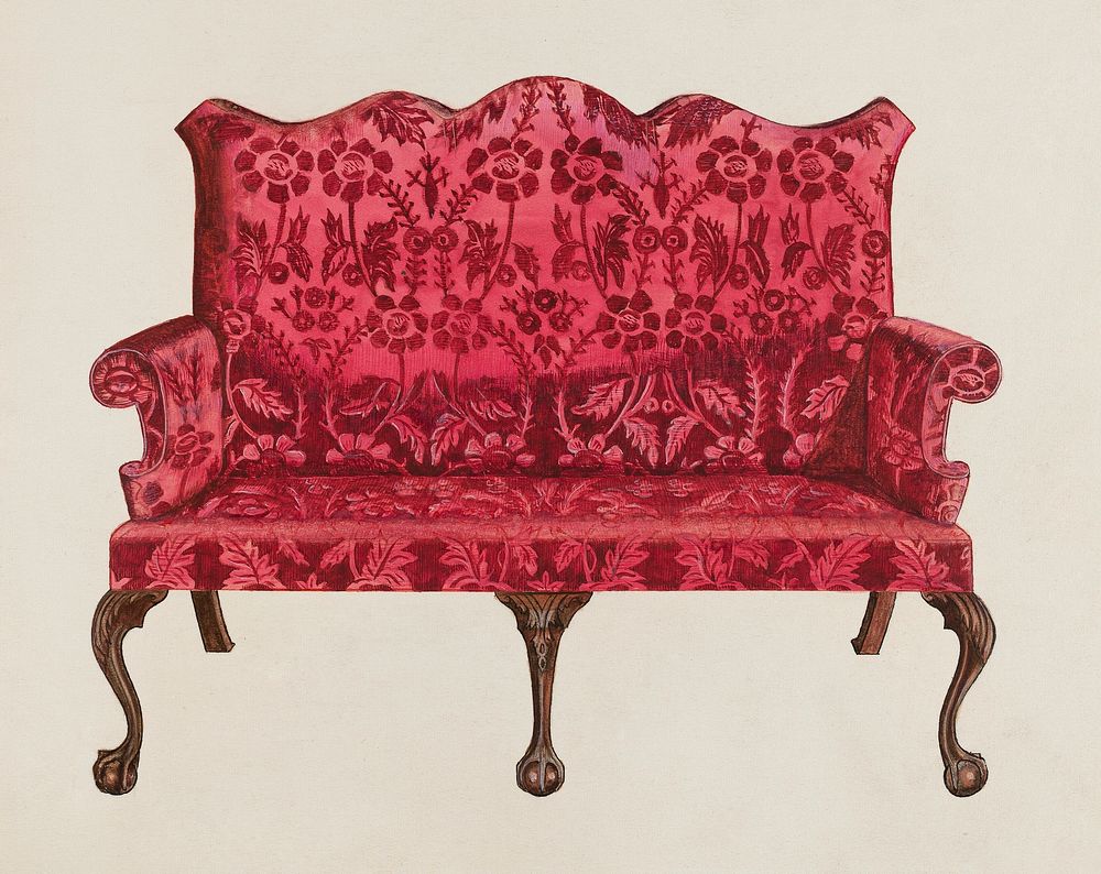 Settee (ca. 1936) by John Dieterich. Original from The National Gallery of Art. Digitally enhanced by rawpixel.