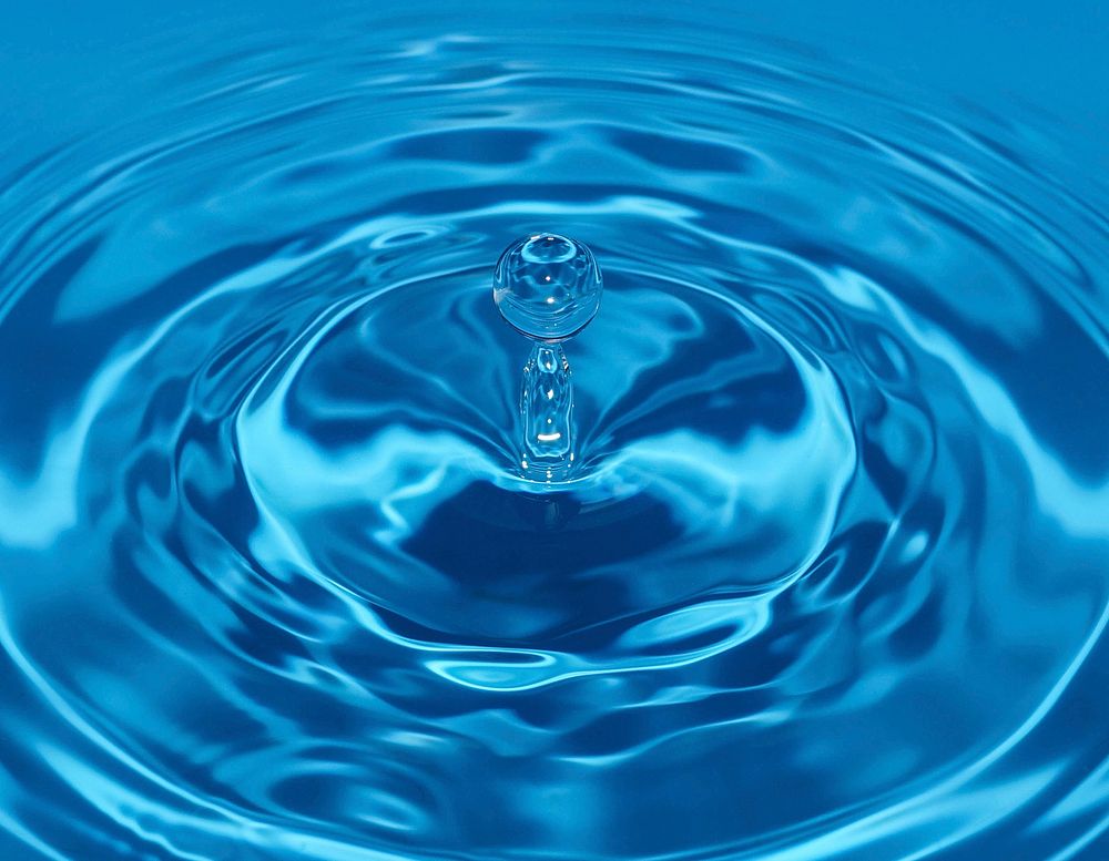 Water drop and ripple, free public domain CC0 photo.
