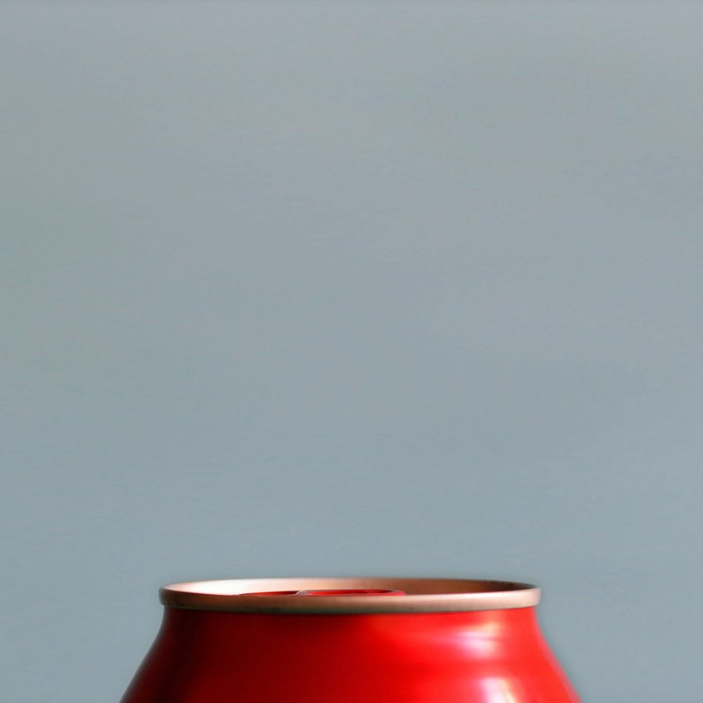 Free red soda can in grey background public domain CC0 photo