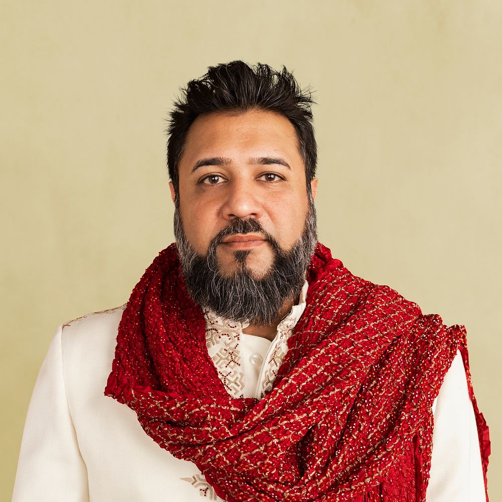 Indian man wearing a kurta mockup 