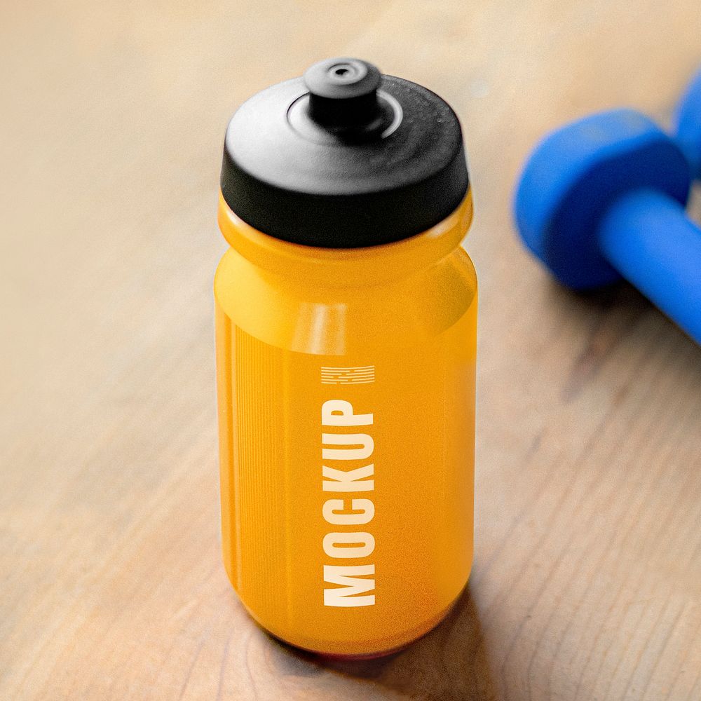 Reusable sports bottle mockup design