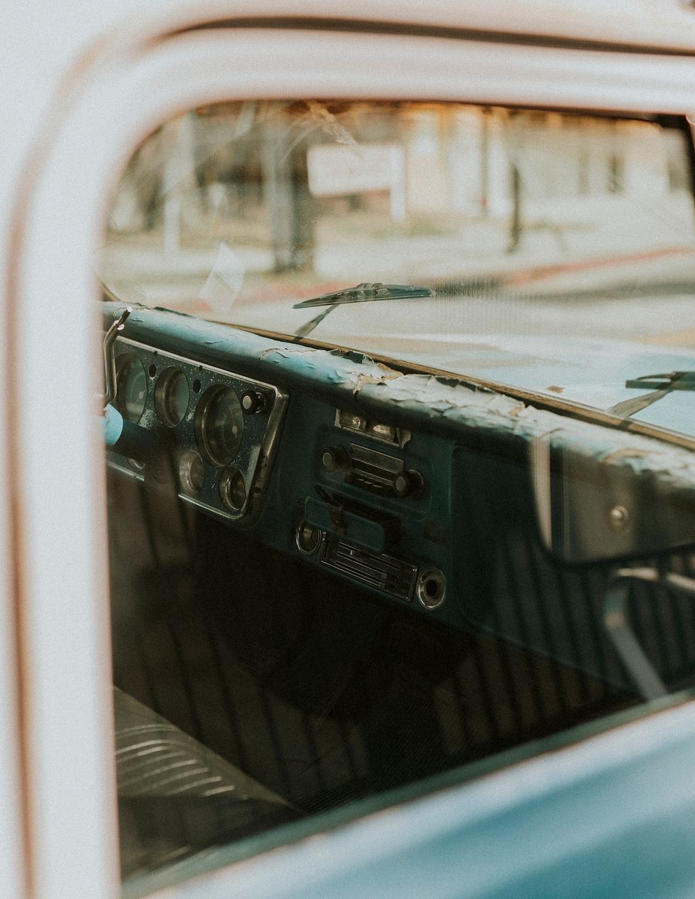 Interior of an old classic car