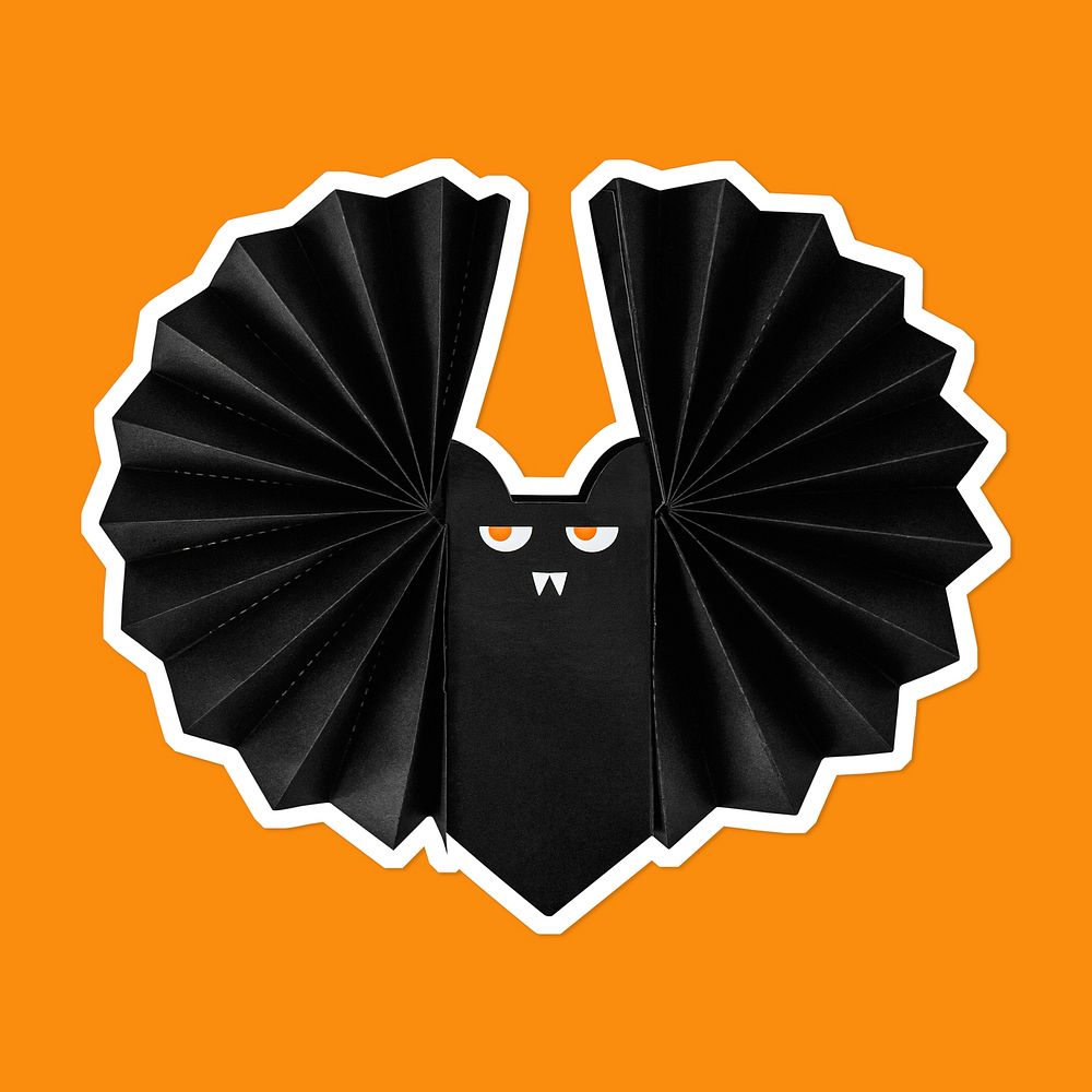 Black Halloween bat sticker design resource