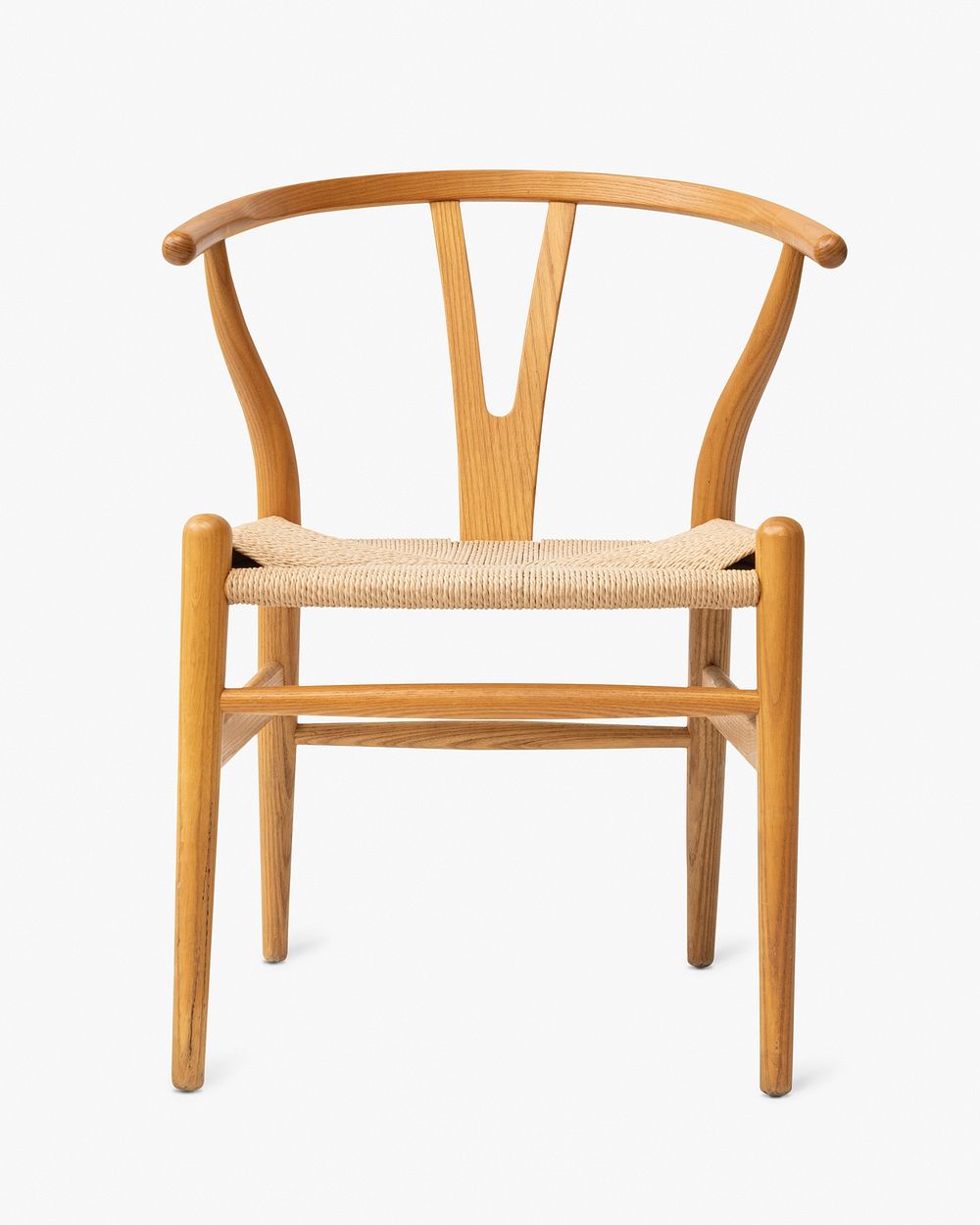 Wishbone chair psd mockup in natural wood