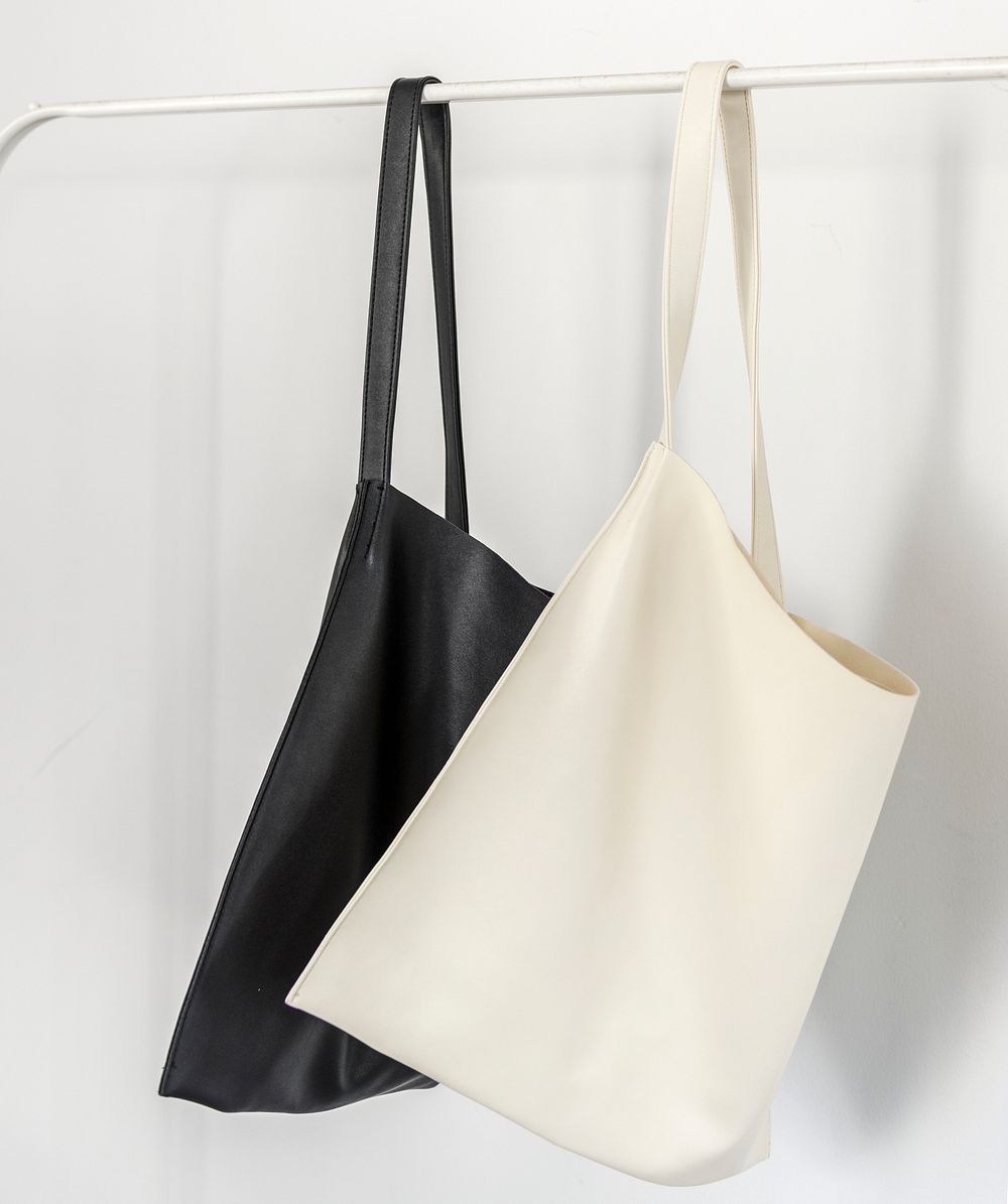 Minimal bag hanging on white background