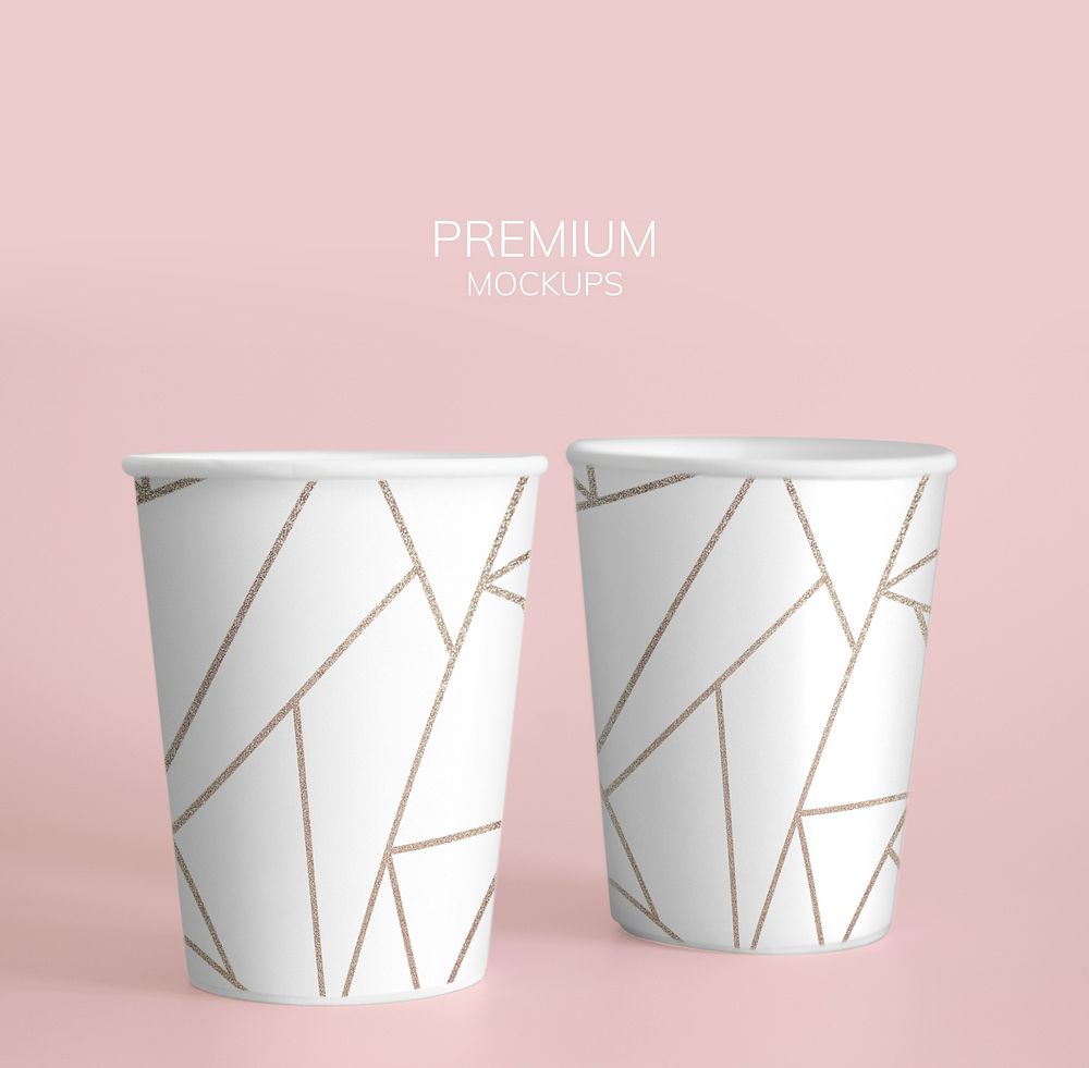 Simple paper coffee cup design mockup