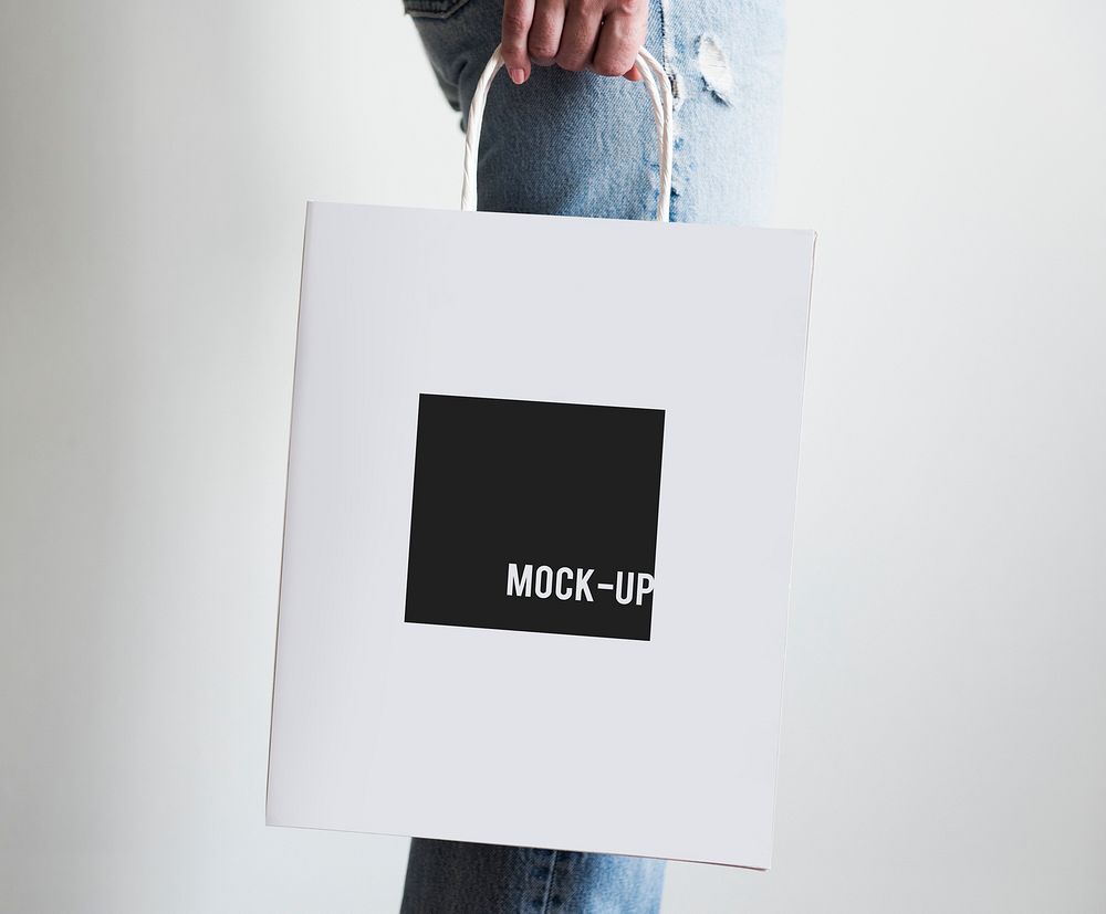 Paper bag mockup with model