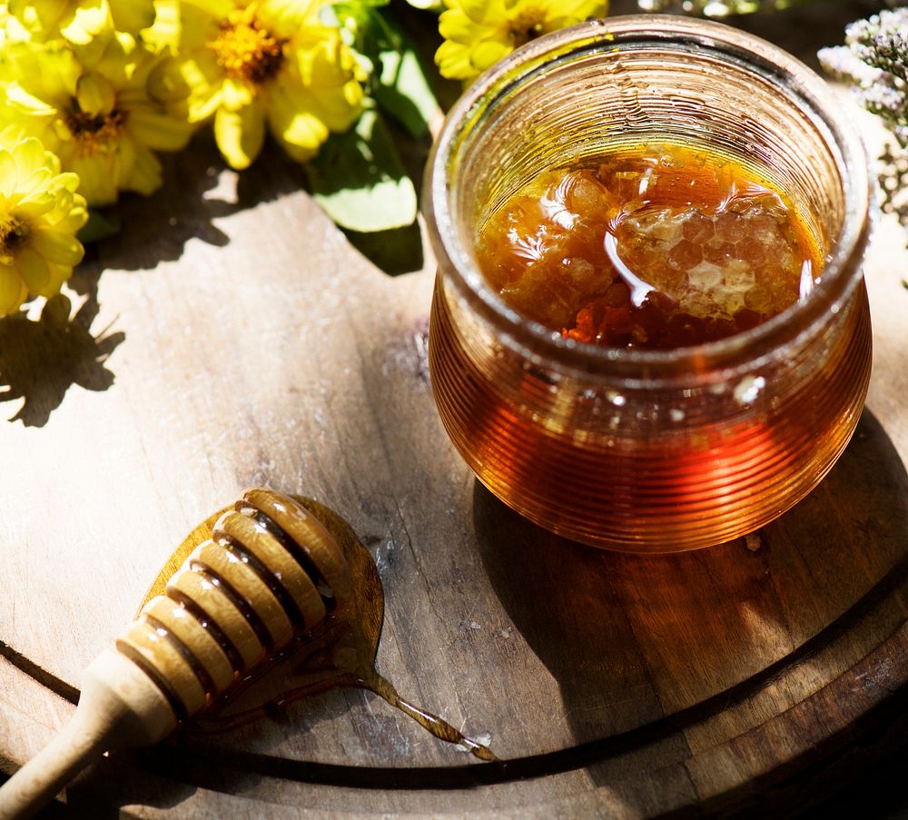 Organic honey food photography recipe idea