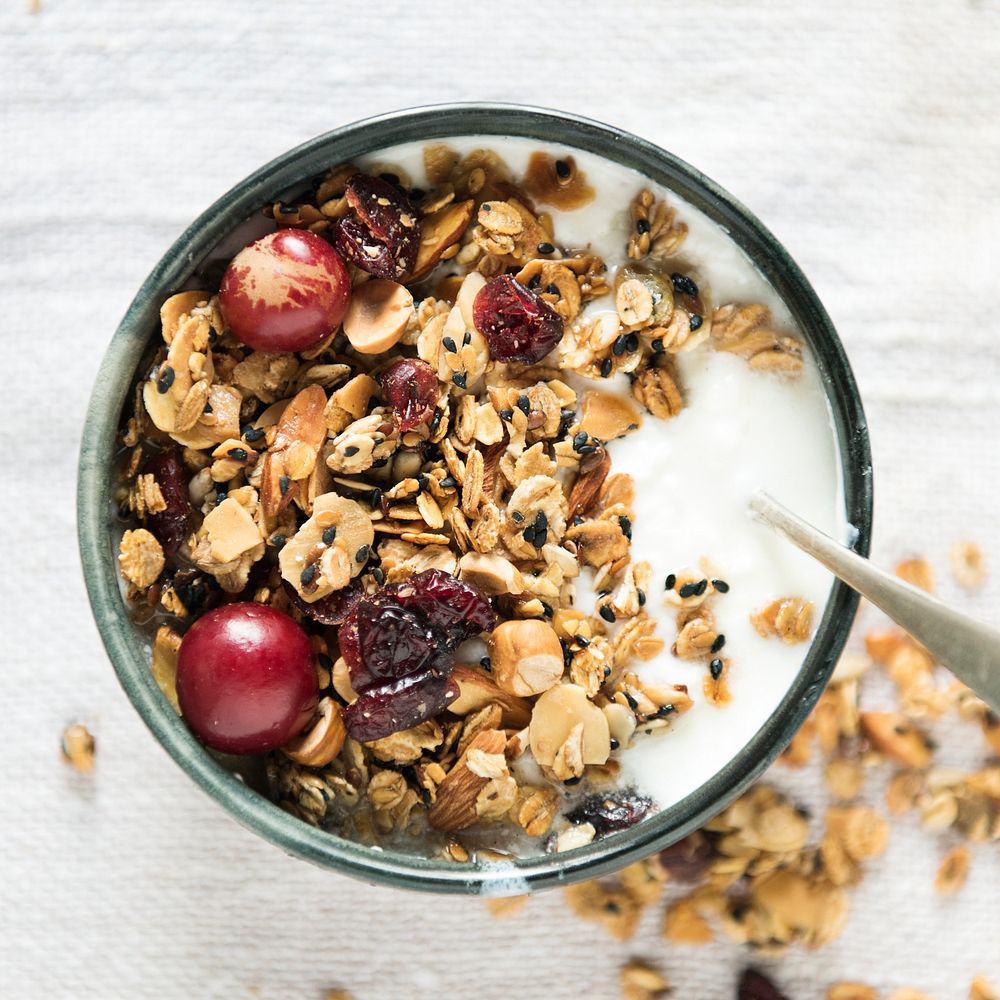 Healthy granola food photography recipe idea