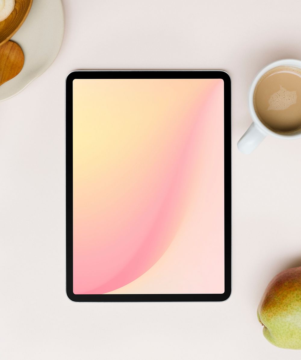 Tablet screen mockup psd, digital device