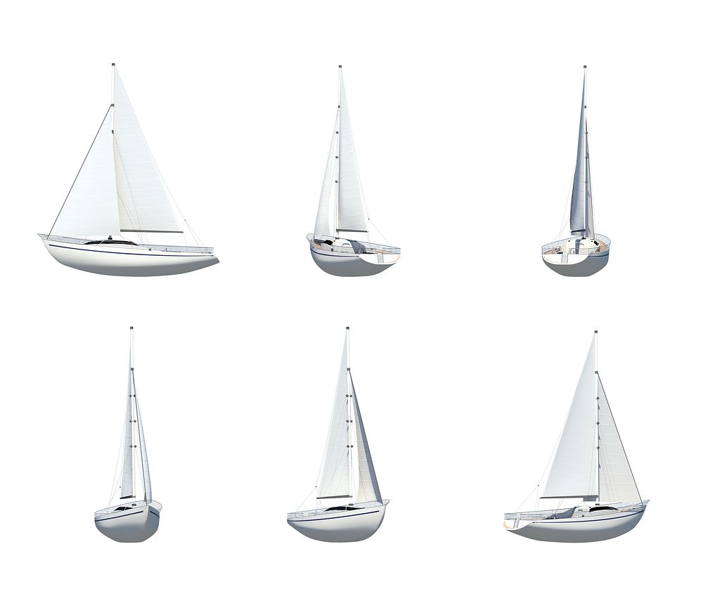 Three dimensional image of sailing ship set