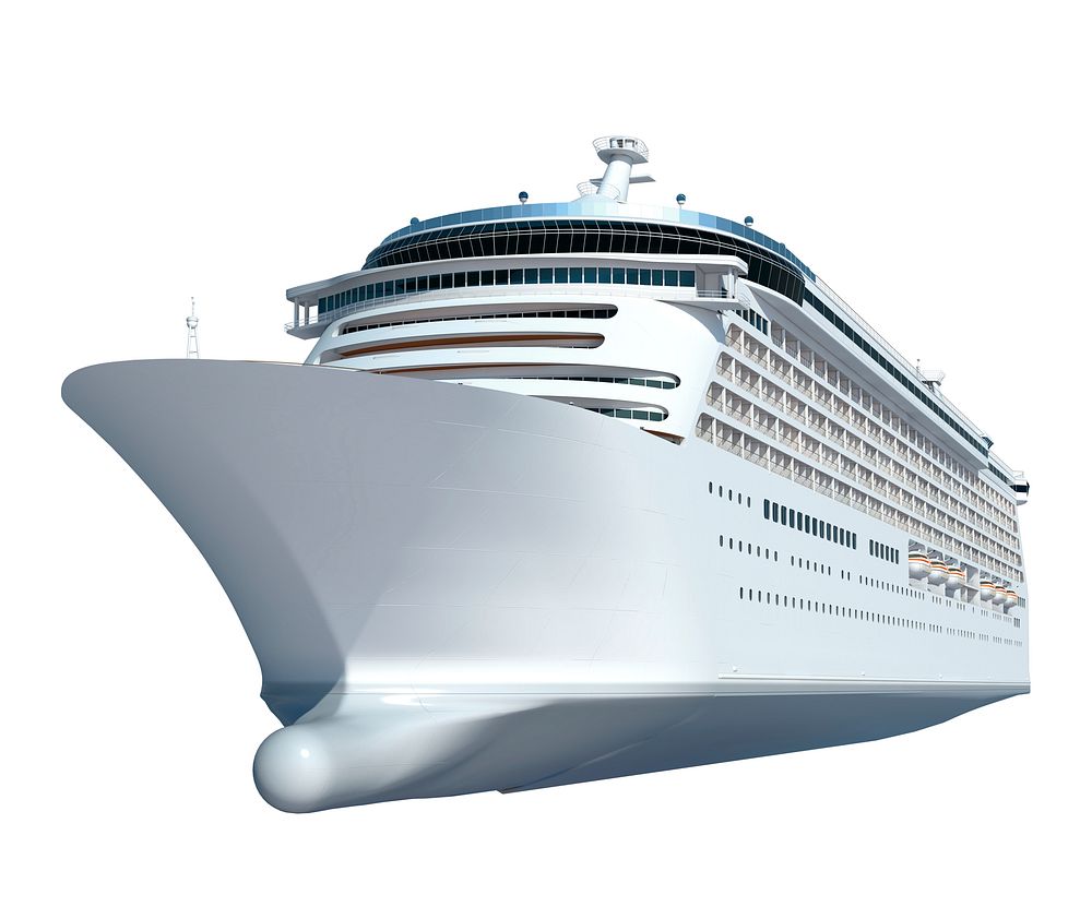 Three dimensional image of a cruise ship