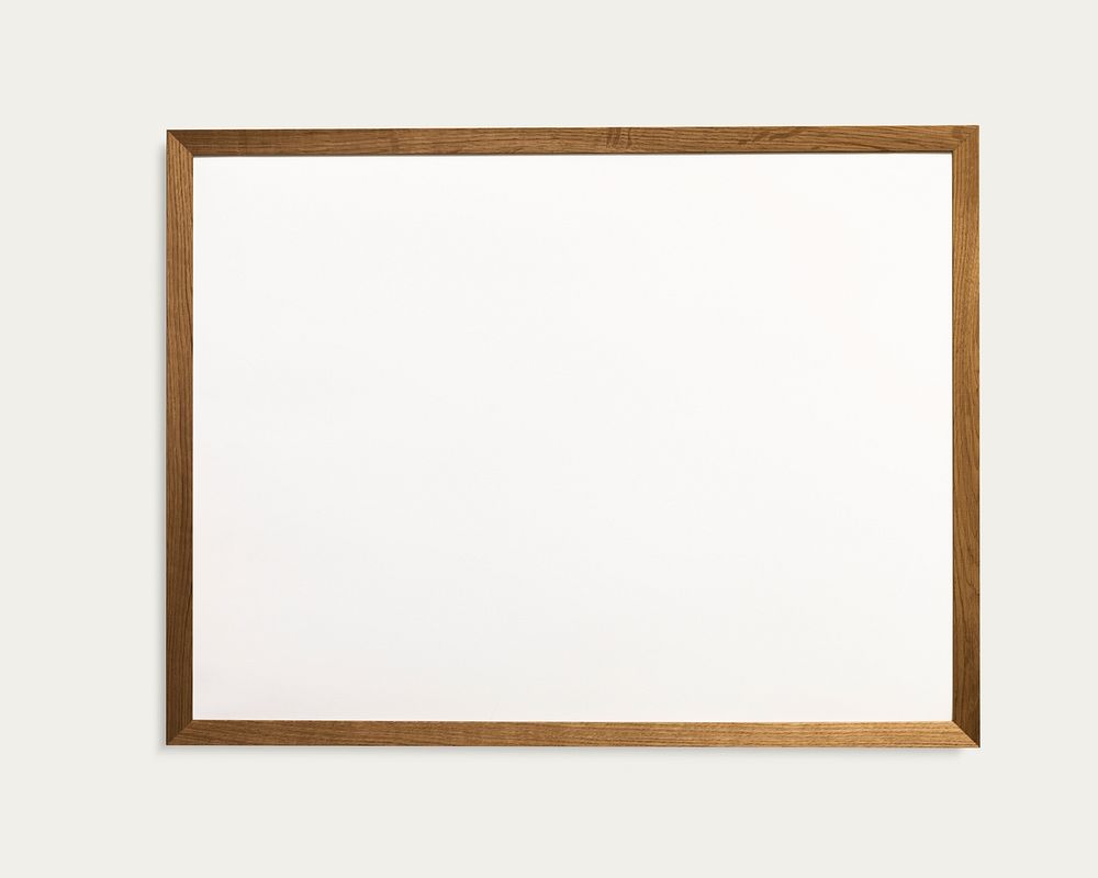 One photo frame isolated on white wall