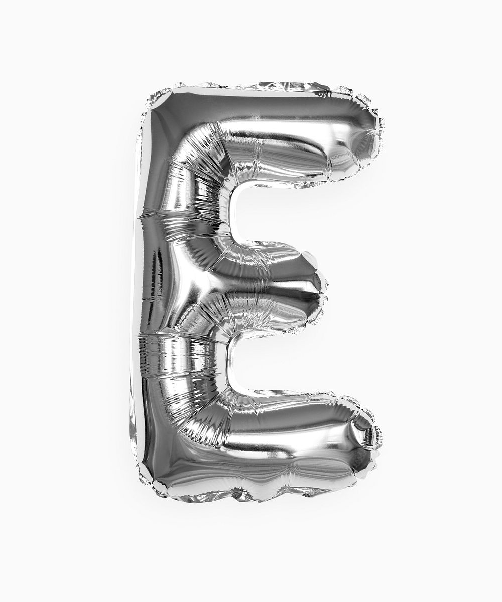 Capital letter E silver balloon