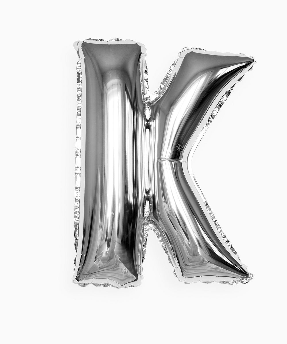 Capital letter K silver balloon