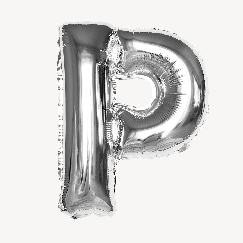 Capital letter P silver balloon