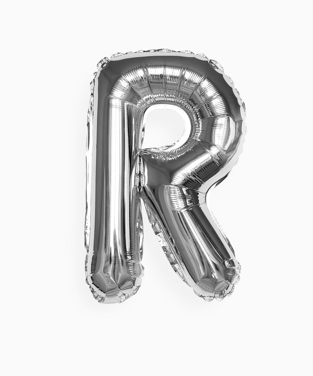 Capital letter R silver balloon