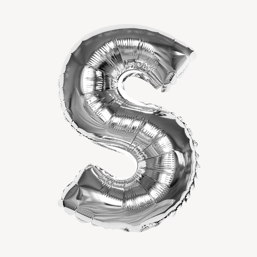 Capital letter S silver balloon