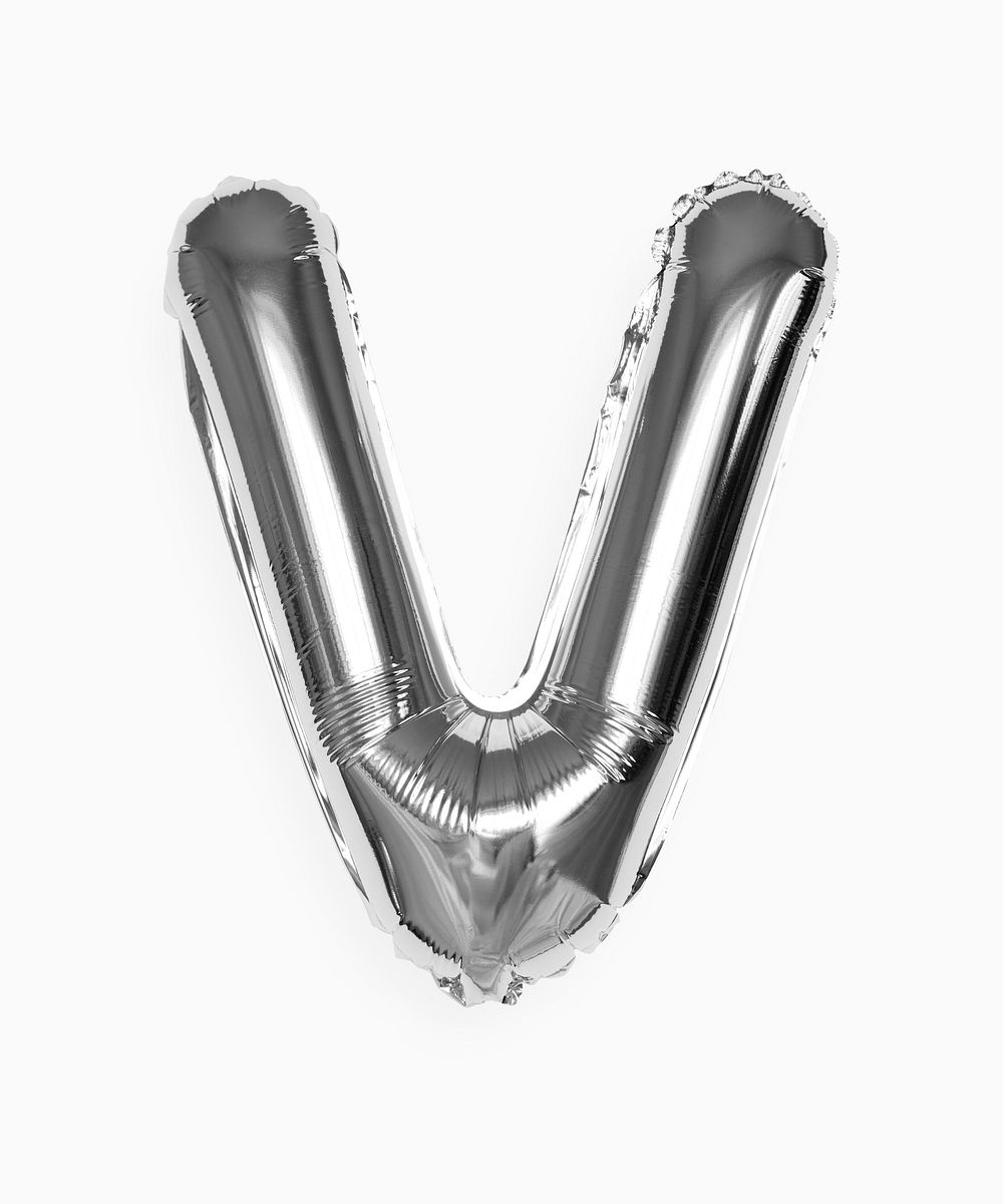 Capital letter V silver balloon