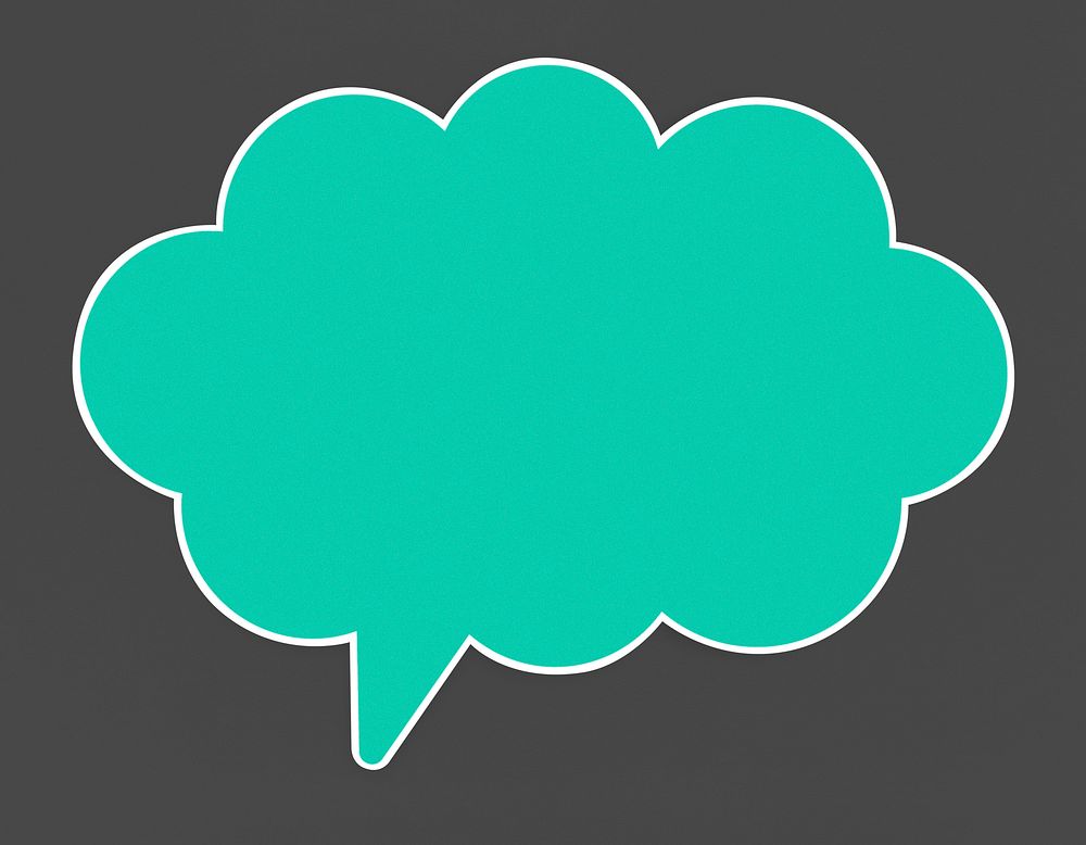 Blue speech bubble icon isolated