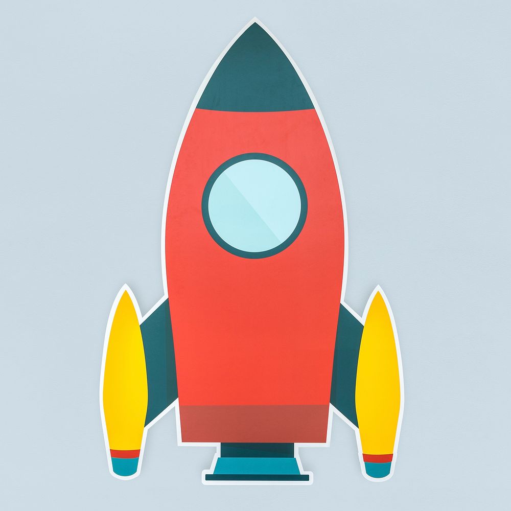 Launch rocket icon isolated