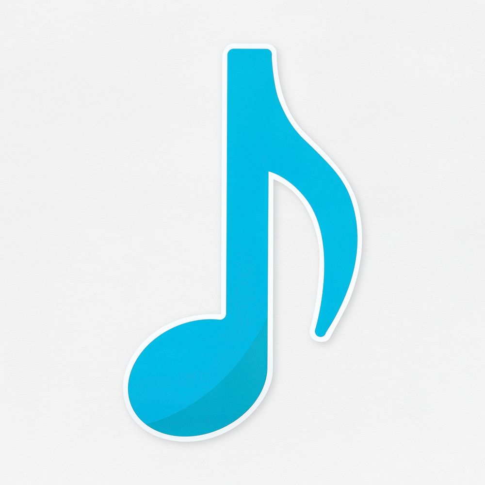Blue eighth notes  icon isolated