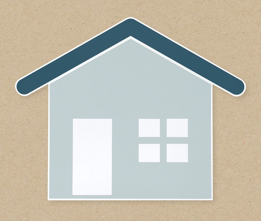 Blue house icon isolated