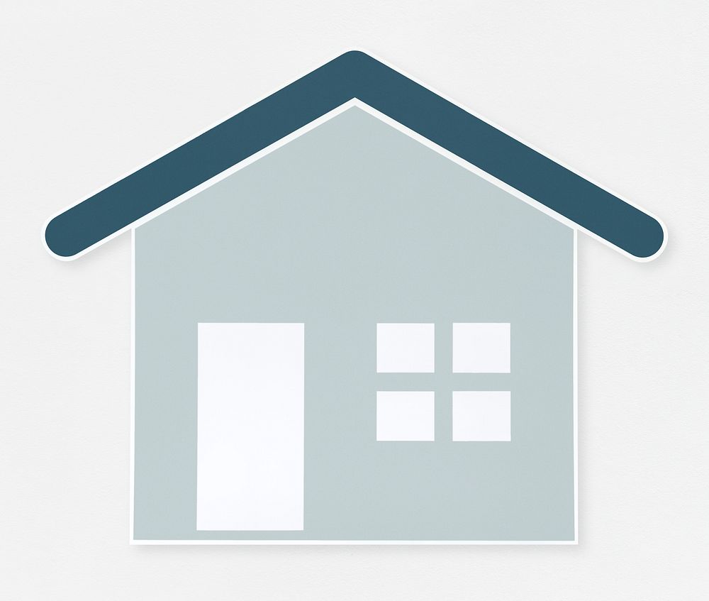 Blue house icon isolated