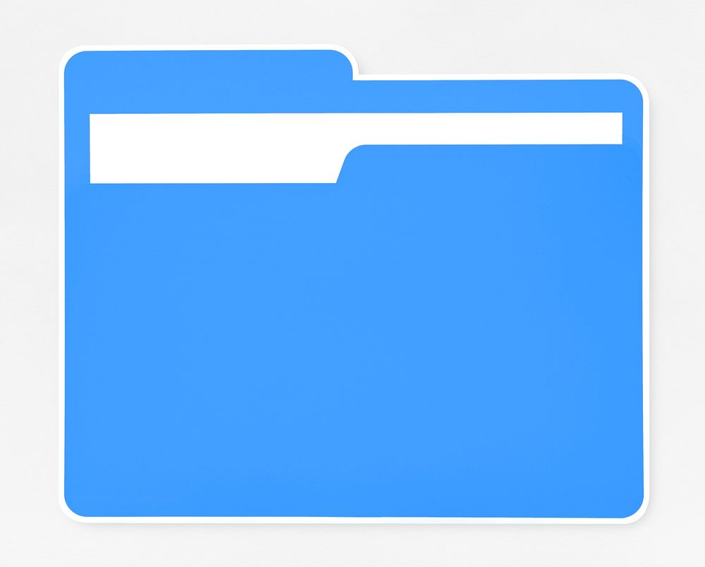Blue document folder icon isolated