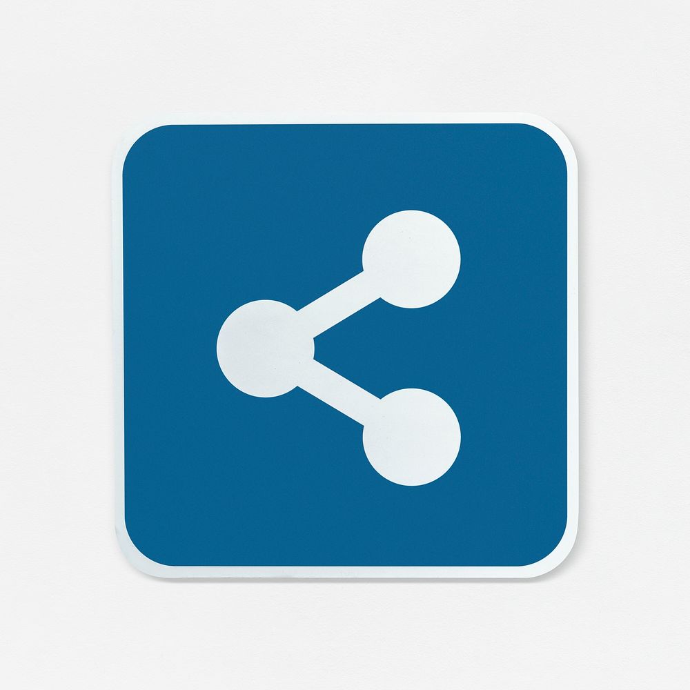Share blue button icon isolated
