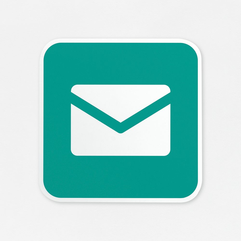 Mail green button icon isolated