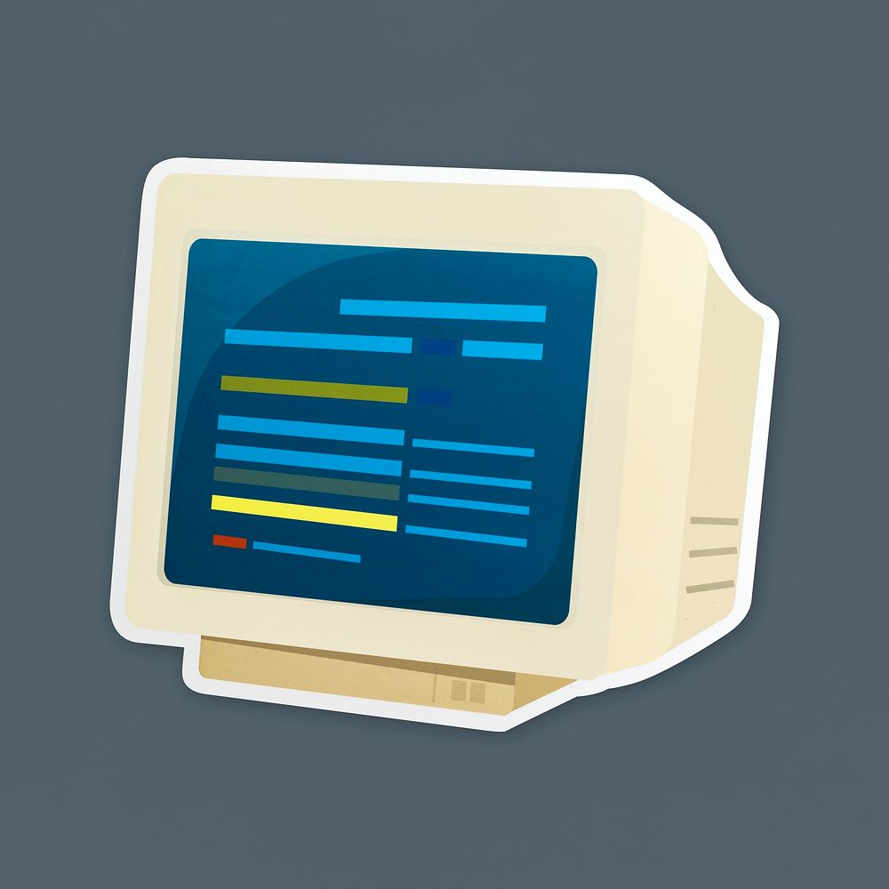 Retro computer icon isolated