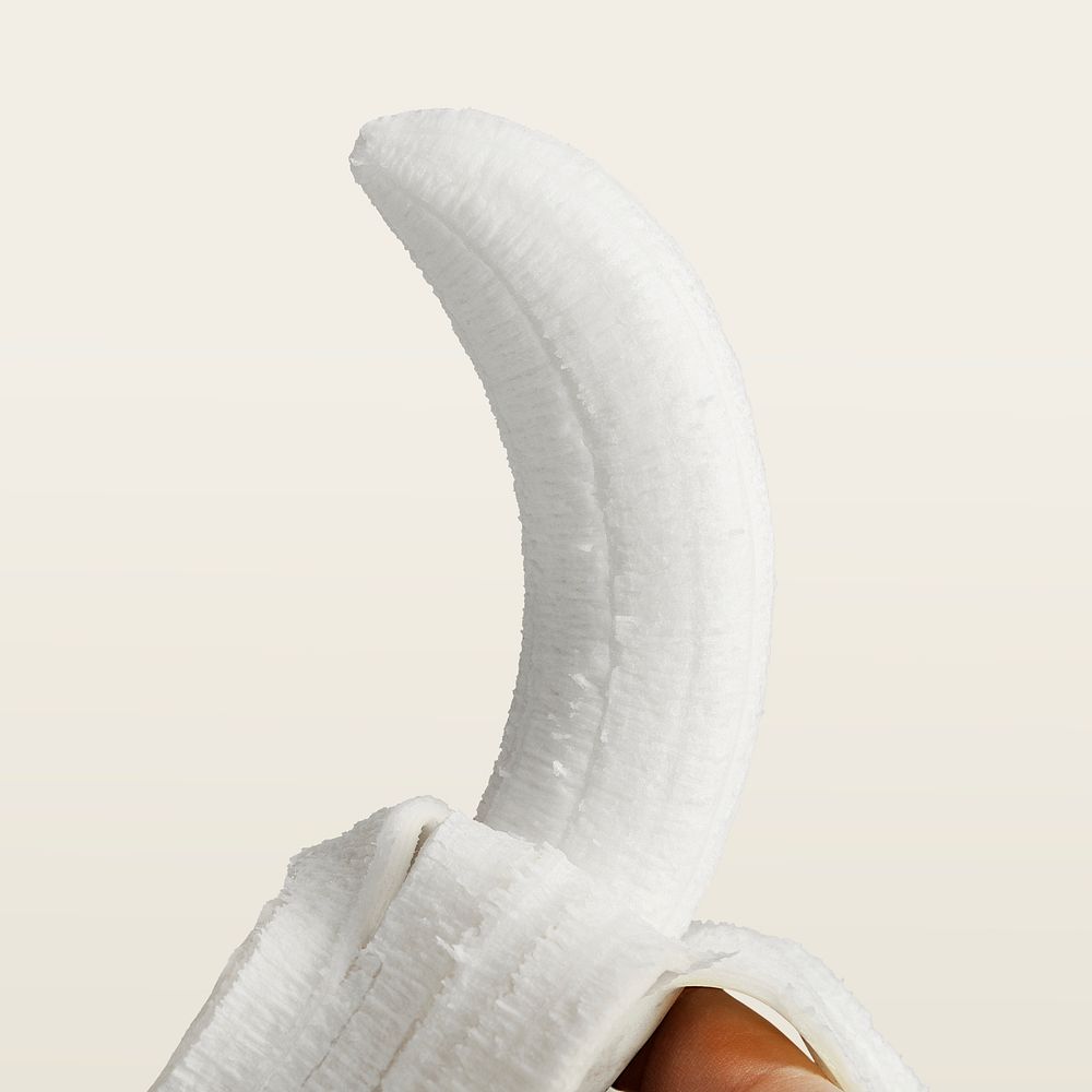 White peeled banana design element