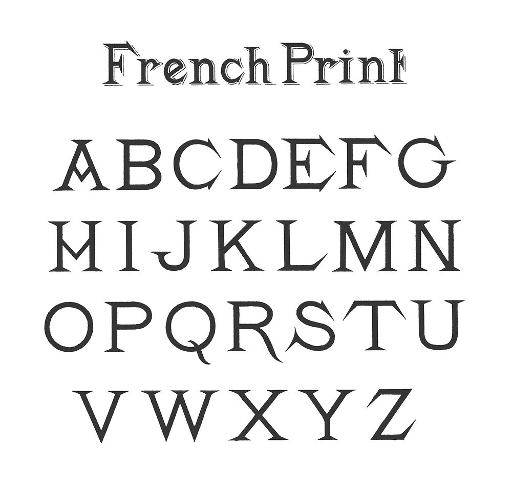 French style fonts from Draughtsman's Alphabets by Hermann Esser (1845&ndash;1908). Digitally enhanced from our own 5th…