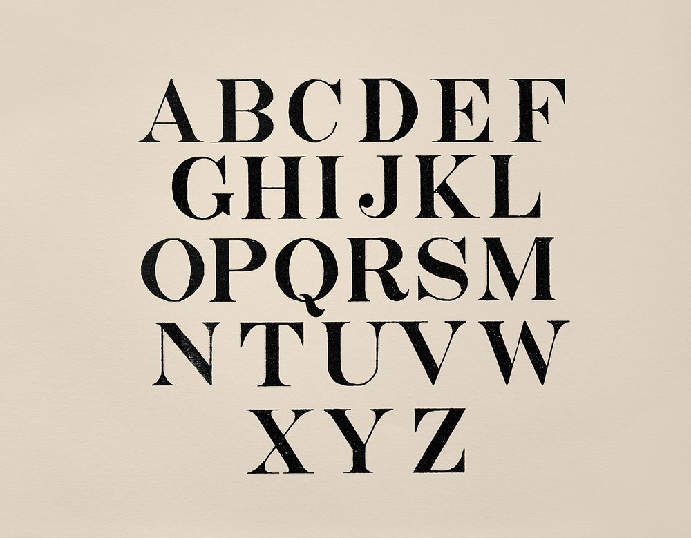 Roman fonts from Draughtsman's Alphabets by Hermann Esser (1845&ndash;1908). Digitally enhanced from our own 5th edition of…