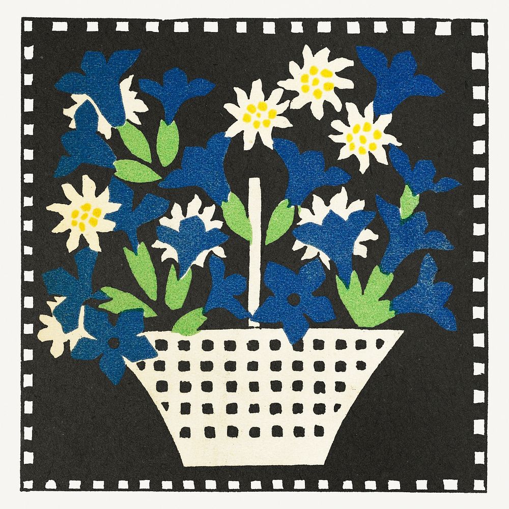 Basket of flowers template