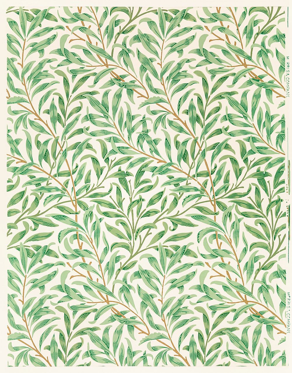 William Morris's (1834-1896) Willow bough famous pattern. Original from The MET Museum. Digitally enhanced by rawpixel.