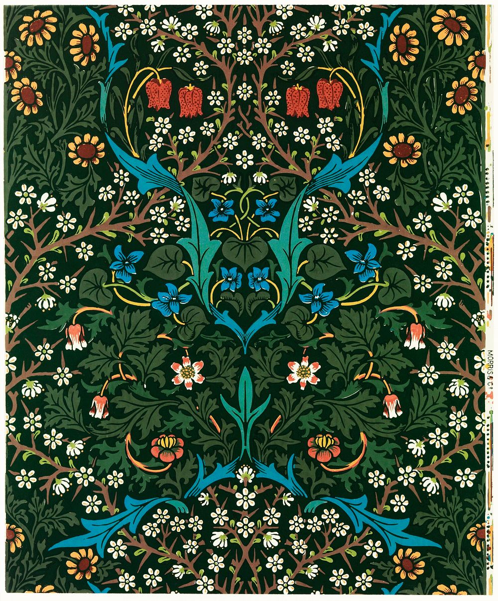 William Morris's (1834-1896) Tulip famous pattern. Original from The MET Museum. Digitally enhanced by rawpixel.