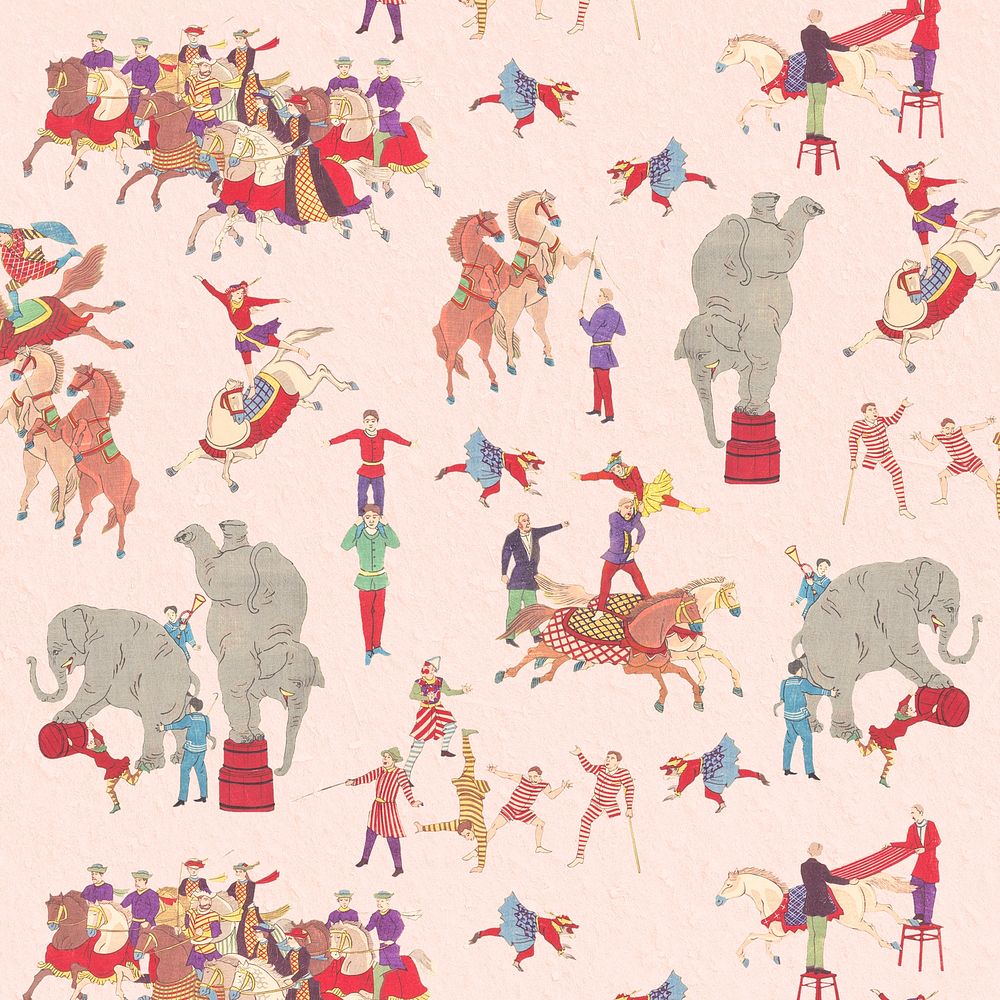 Animal circus background illustration