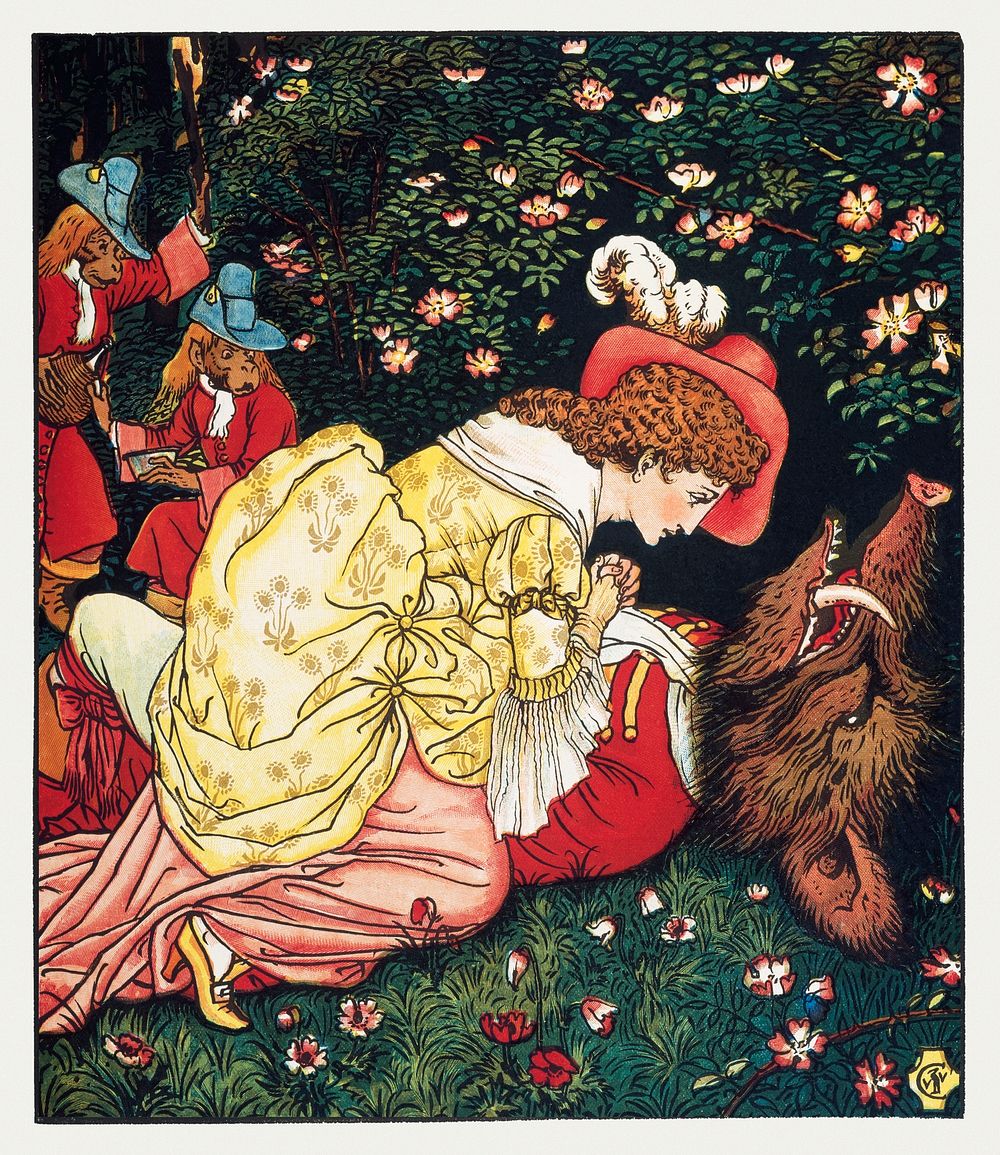 Beauty and the Beast ca. 1901 by Walter Crane. Original from The MET Museum. Digitally enhanced by rawpixel.
