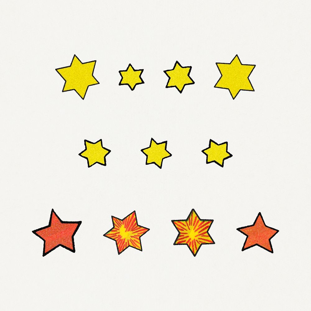 Vintage star collection design element