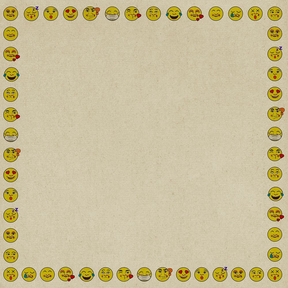 Vintage emoji frame design element